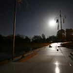 Vollmond im Hafen von Decize (Canal latéral à la Loire)