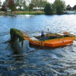 Der Hafen von Roanne wird von Wasserpflanzen befreit