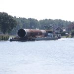 Waterway transport of a huge drain tube