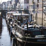 Winter mooring in the center of the town