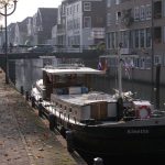 Winter mooring in the center of the town