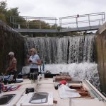 In der Doppelschleuse von Le Guétin (Canal latéral à la Loire)