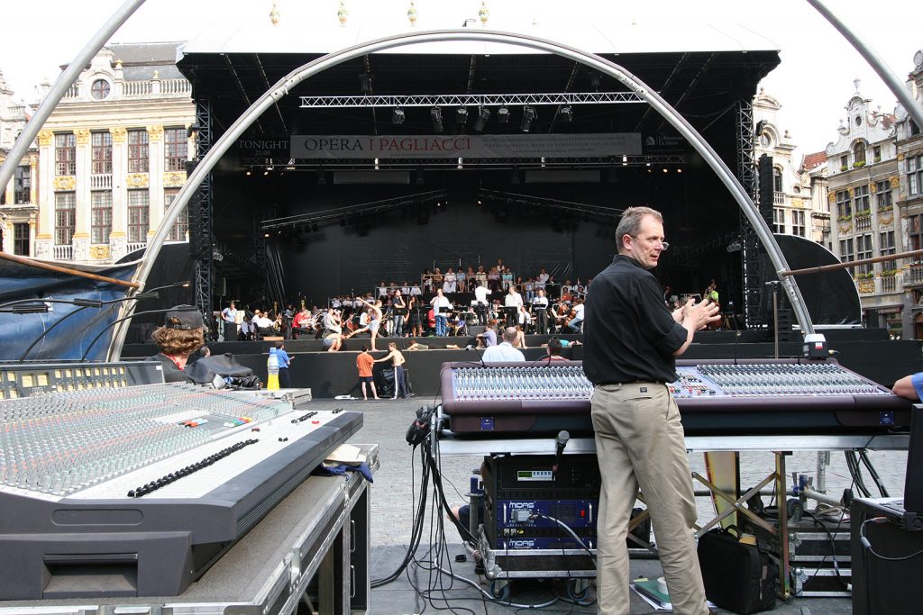 Generalprobe einer Opernaufführung auf der Grand-Place