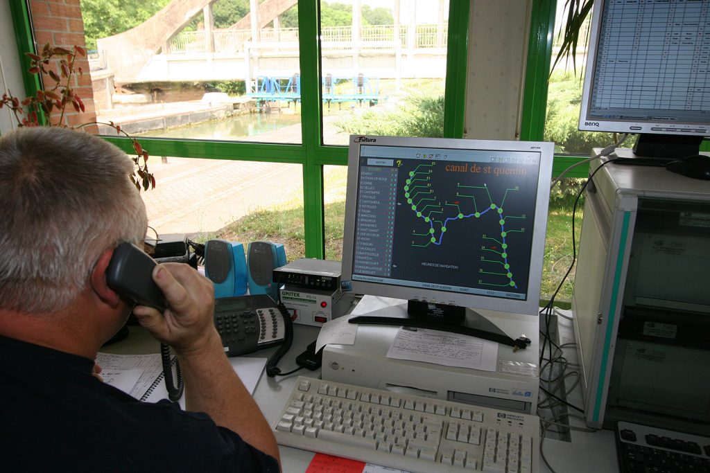 Die Schleusenüberwaschungszentrale des Canal de Saint Quentin