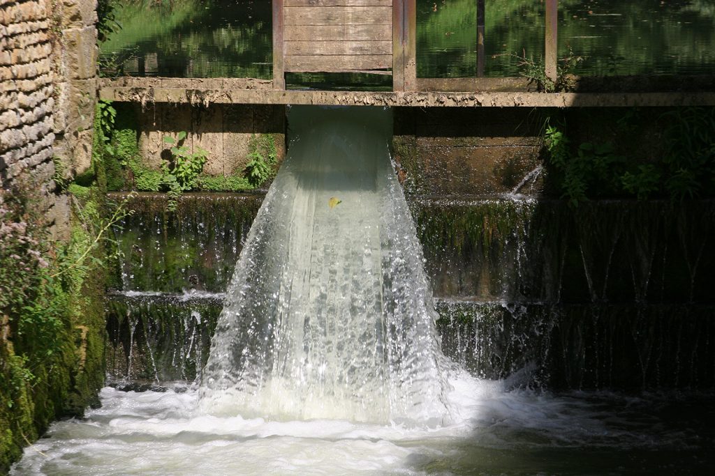 Wasserkraft für einen Schmiedehammer