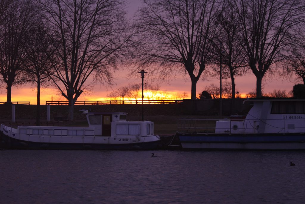 Sonnenaufgang im Hafen