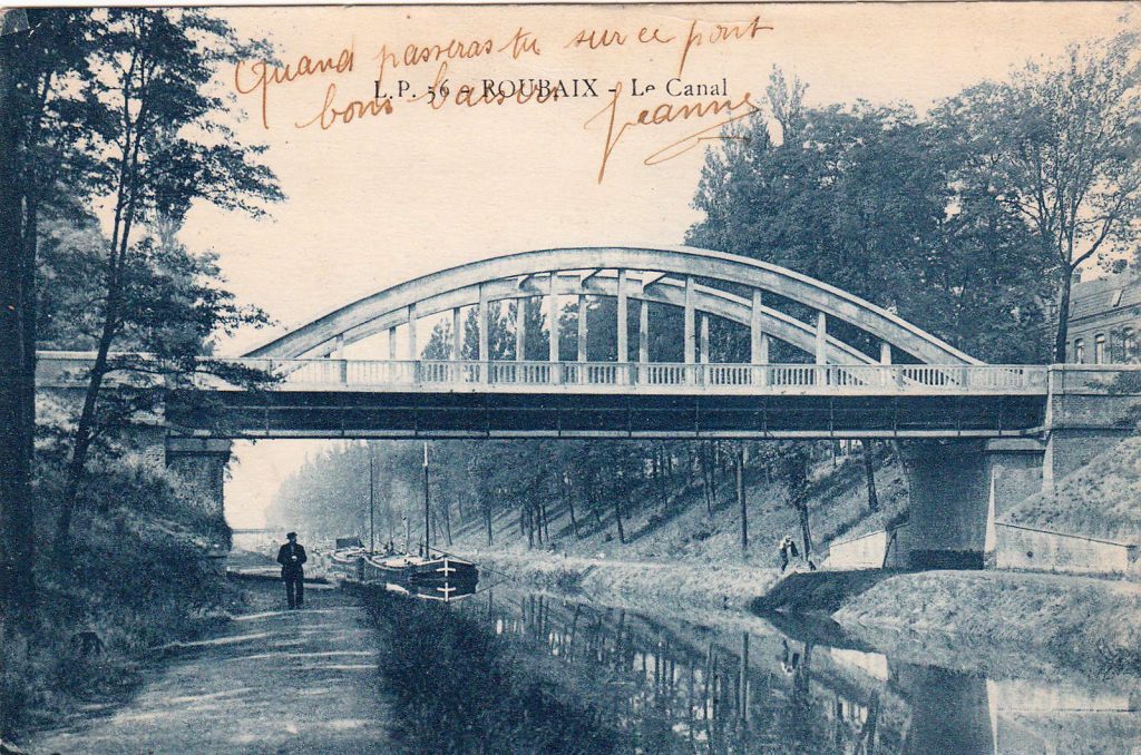 Der Canal de Roubaix um 1910 (Postkarte Sammlung Christian Huber)