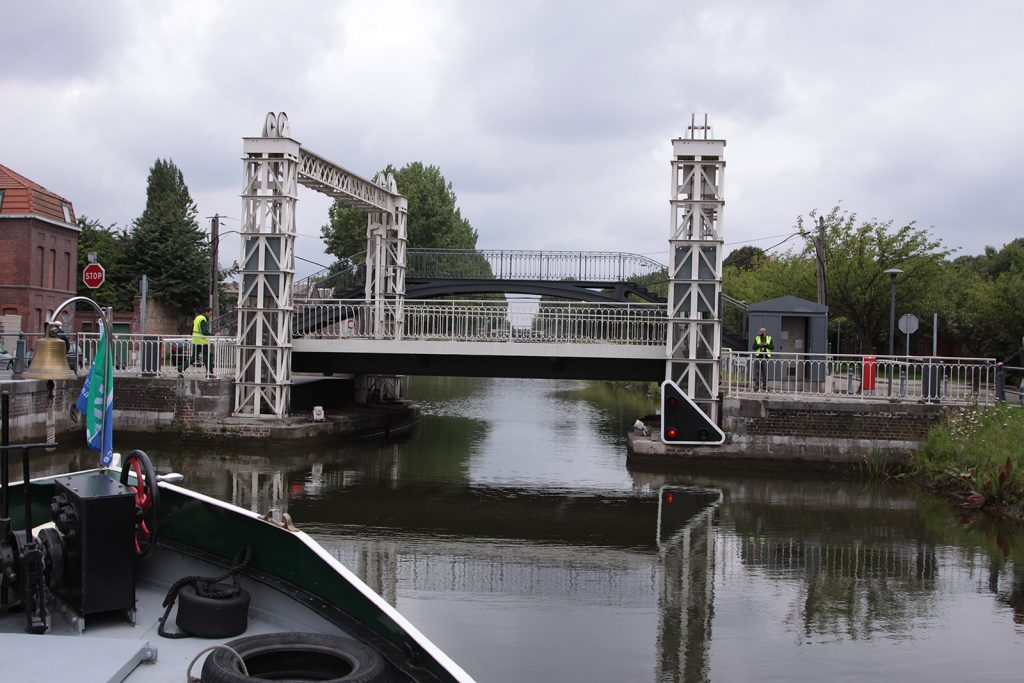 Eine besonders schön restaurierte Hebebrücke in Roubaix