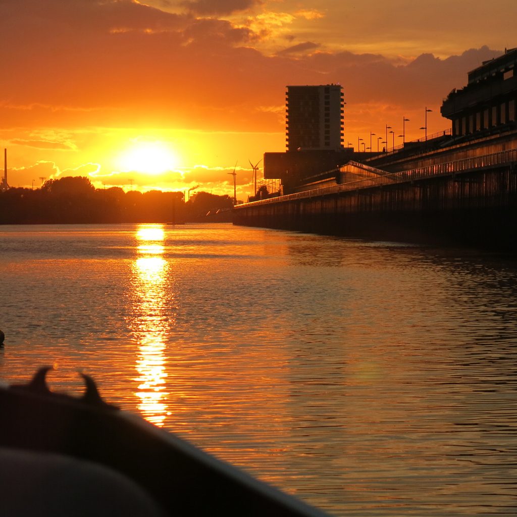 Sonnenuntergang im Europahafen