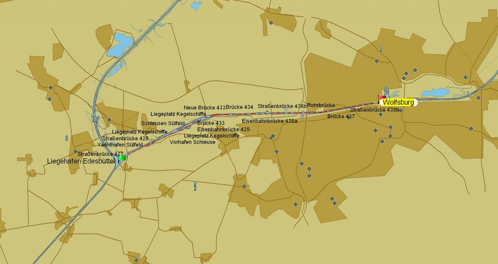 Wolfsburg – Edesbüttel (Karte ©PC Navigo)