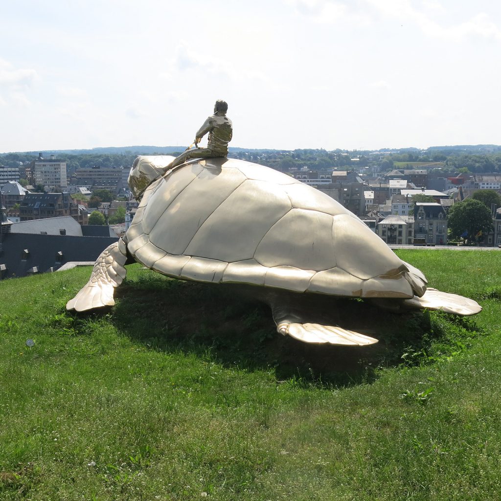 Riesenschildkröte auf der Zitadelle von Namur